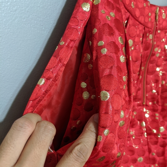 Lauren Moffatt Anthropologie Red Gold Bubble Skirt - Picture 5 of 8